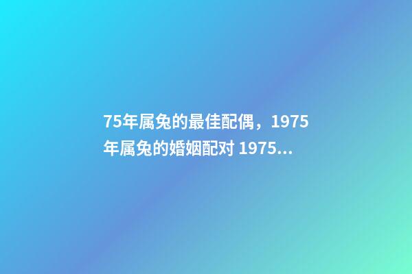 75年属兔的最佳配偶，1975年属兔的婚姻配对 1975年兔最佳婚配，75年属兔的和什么属相最配-第1张-观点-玄机派